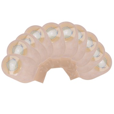 10 Pcs Fournitures d'Istomie Sacs de Colostomie, Pochettes Drainables en une Seule Pièce avec Papier Huilé, Pochette d'Istomie à Ouverture de 20 à 60 mm pour Soins d'Iléostomie et de Stomie, Découpée pour s'Adapter