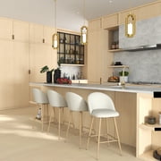 Homy Casa Modern Set of 4 Swivel Bar Stool, Comfortable 360 Degree Upholstered Seat, Stylish Fabric with Metal Legs