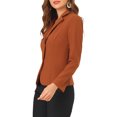 thumbnail image 4 of INSPIRE CHIC Blazer de Tailleur Extensible pour Femme à Col à Revers pour le Travail Brun G, 4 of 6