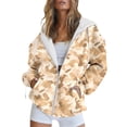 thumbnail image 1 of WZXFASHION Women'S Fashionable And Simple Zipper Hooded Drawstring Pocket Cardigan Sweatshirt 50% Off Clearance half zip hoodie, 1 of 4