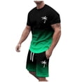 thumbnail image 1 of Liyamei Men's Summer Tracksuit Plus Size Short Sleeve O Neck Athletic Suit Casual Color Block Drawstring Waist Tracksuit Set, 1 of 4