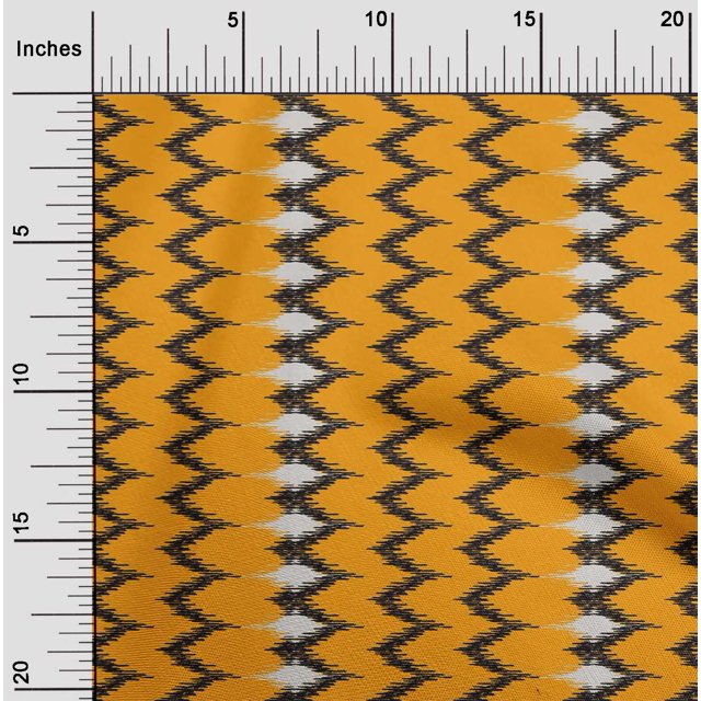 oneOone Cotton Silk Fabric Chevron Ikat Printed Craft Fabric BTY 42 Inch Wide