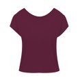 thumbnail image 4 of Charmgo Hauts pour Femmes Hauts d'Été pour Femmes Chemises à Manches Courtes Col Rond Tunique Mignonne et Tendance Blouses Sorties Hauts Grande Taille pour Femmes Vin TG, 4 of 4