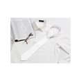 thumbnail image 5 of INSPIRE CHIC Men's Solid Color Narrow Stripes Necktie Graduation Suit Formal Ties White, 5 of 5