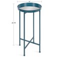 thumbnail image 2 of Kate and Laurel Celia Table d'Appoint Ronde en Métal Pliable avec Plateau, 14x14x25,75, Sarcelle/miroir, 2 of 7