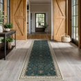 thumbnail image 2 of Dark Green Washable Kitchen Runner Rug, 2'6"x8' Wide & Long Non-Slip Rubber Backing Runner for Hallways, Stain Resistant Rugs for Entryway, 2 of 8