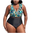thumbnail image 2 of Aboser Plus Size Rash Guard Swimwear Women Sleeveless One Piece Swimsuit Fashion Floral Print Bathing Suit Tummy Control Surfing Wetsuit, 2 of 6