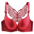 thumbnail image 1 of Womens Solid Bra Wire Free Underwear Front Closure Butterfly Backless Bra, 1 of 9