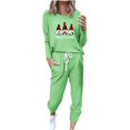thumbnail image 2 of QJUHUNG Fall Clearance Women  Zipper Solid Color Sweat Shirt Top And Pant Tracksuit Sport Suit, 2 of 5