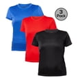 thumbnail image 1 of Blank Activewear Lot de 3 T-Shirts pour Femmes, Tissu de Performance à Séchage Rapide, 1 of 4