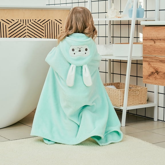 HOARBOEG Children's Hooded Towel Bath Towel Fiber Absorbent Towel Cleaning Towel Hooded Children's Cape Children's Bath Towel