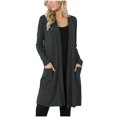 thumbnail image 1 of CEHVOM Mode Femmes Cardigan à Manches Longues Uni Manteau Décontracté Blouse Haut Liquidation, 1 of 4