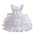 thumbnail image 1 of XDZJLR Girl Dresses Children'S Mesh Stylish Little Princess Tutu Solid Color Flying Sleeve Dress, 1 of 7