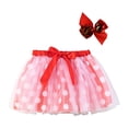 thumbnail image 1 of MIASHUI Tutus pour Tout-Petites et Petites Filles Robe de Danse Ballet à Pois Patchwork avec Épingles à Cheveux, Rouge, 2-4 Ans, 1 of 5