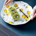 thumbnail image 1 of Jpxdew Lemon Shape Dinner Plate,7.87x7.87x0.98in Ceramic Tableware,Unique Lace Design Dessert Fruit Dish, 1 of 6