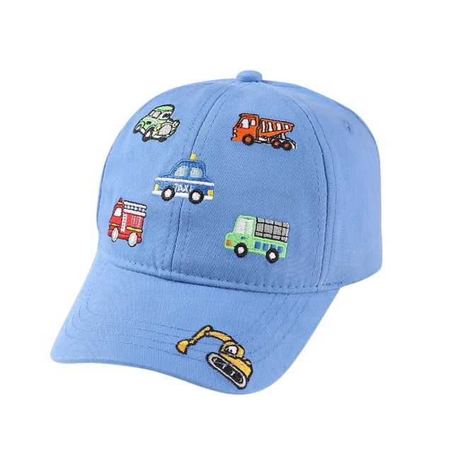 MIASHUI Kids Baseball Cap Toddler Embroidered Car Sun Hat Adjustable Trucker Hats,Blue,2-8 Years