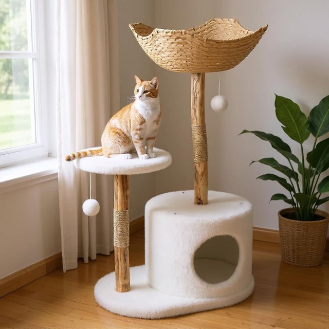 Ourlova Arbre à Chat de 43 Po Tour pour Chats d'Intérieur Sans branches