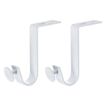 Unique Bargains Supports de Tringle à Rideaux pour Plafond, 2 Pcs, Support de Draperie pour Tringle de 0,8 Po, Blanc