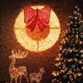 thumbnail image 4 of Costway 48 Inch Pre-Lit Christmas Wreath with 200 LED Lights Red Bow Hanging Hooks, 4 of 10