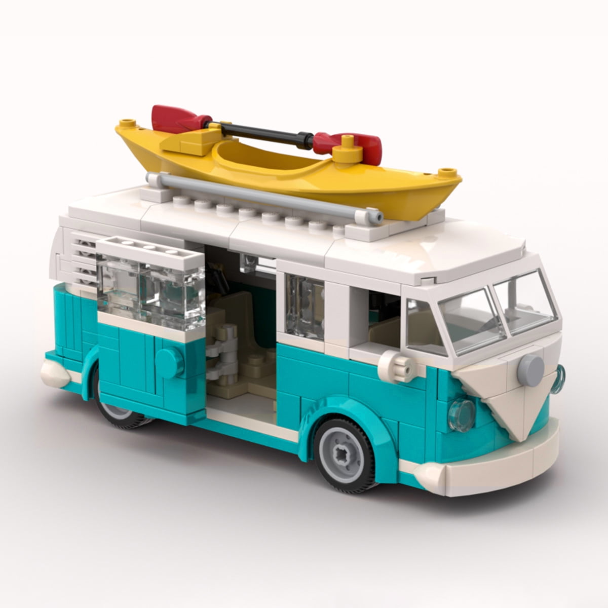 Yigebebe MOC Classic VW T1 Camper Van Building Block Set, 309PCS Technical City RV Model Bricks, Educational DIY Assembly Toy Gift for Kids & Collectors,PDF Instruction