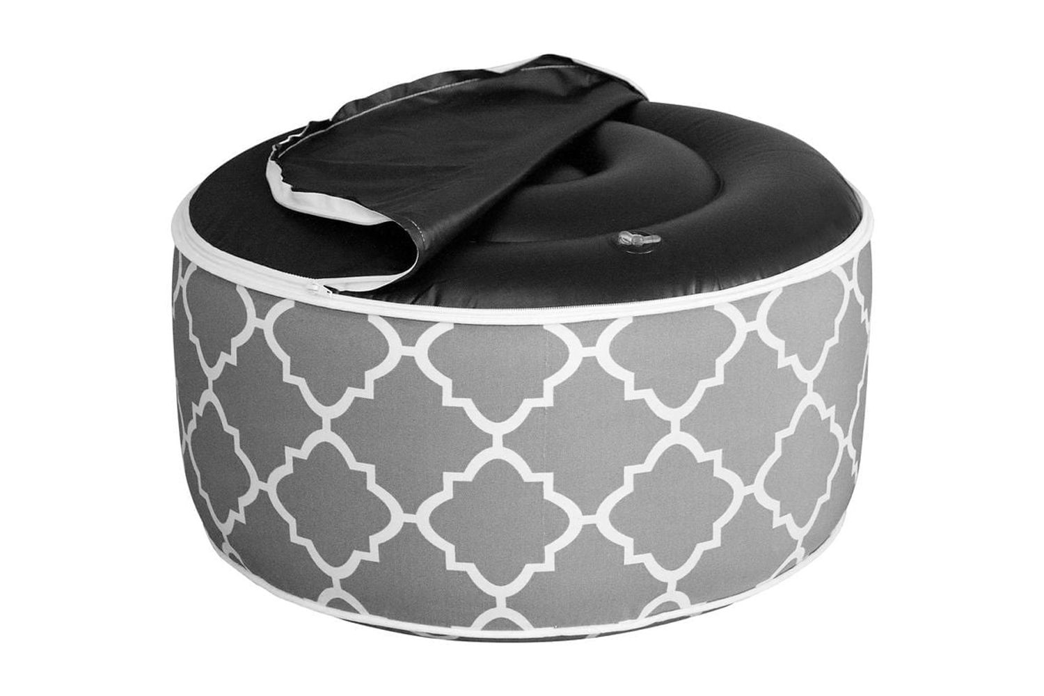 VIOLA Inflatable Ottoman - Grey Grid