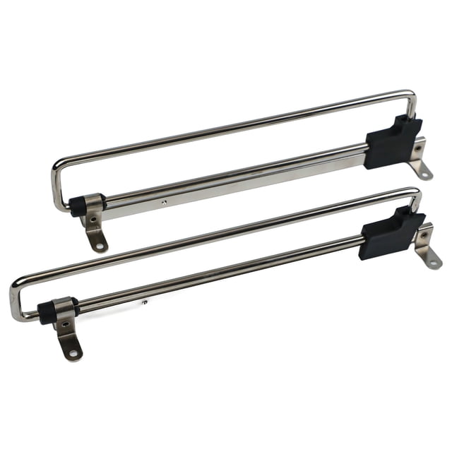 2 Pcs Tringles à Vêtements Télescopiques, Cintre Rétractable Coulissant pour Garde-Robes, Ajustable. Deux Tringles en Fer Argentées avec Conception Rétractable, Dotées de supports de Montage Noirs pour une installation Facile. options de Longueur Ajustables Allant de 250 mm à 500 mm, Convient aux Garde-Robes, Buanderies Ou aux Besoins de Suspension Temporaire. construction Durable Compatible avec Plusieurs Vêtements.