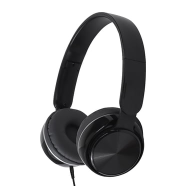Écouteurs Filaires Circum-Auriculaires avec Microphone, Caisson de Basses 40 mm, Réduction du Bruit, Serre-Tête Ajustable, Universel pour PC/Mobile - Noir