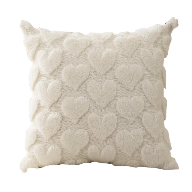 Aodebiao Red and White Heart Pattern Valentine's Day Decorative Pillow Covers Set, Soft Polyester Square Throw Pillowcase with Hidden Zipper for Sofa Couch Living Room Home Decor, 18 x 18 Inch