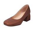 thumbnail image 1 of B91xZ Mocassins Confortables pour Femmes Largeur Grand Chaussures Plates à Enfiler, Marron 9, 1 of 5