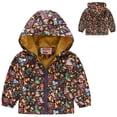 thumbnail image 1 of Kids Winter Coat Solid Color Cartoon Printed Lightweight Jacket Windproof Jacket Winter Jacket 4-5 Years Kids Clothes, 1 of 4