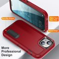 thumbnail image 3 of JTCASES Compatible avec iPhone 15 Case Heavy Duty Protective Rugged Phone Case, Full Body Anti-dust Shockproof Drop Proof Armor Durable Étui Case for iPhone 15 6.1 Pouces, Orange/Clear, 3 of 10