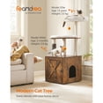 thumbnail image 2 of Feandrea Cat Tree with Litter Box Enclosure, 2-in-1 Modern Cat Tower for Indoor Cats, 52.8-Inch Cat Condo with Self Groomer, Scratching Posts, Washable Cushions, Rustic Brown, 2 of 6