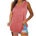 thumbnail image 2 of Débardeurs pour Femmes Col en V Basique Décontracté Fluide Été Sans Manches T-Shirt, 2 of 7