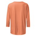 thumbnail image 4 of Timegard Hauts pour Femmes Été Col Rond Manches 3/4 T-Shirts Basiques Confortables Couleur Unie Blouses Décontractées Amples, 4 of 5