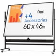 thumbnail image 2 of Tableau Effaçable à Sec Roulant 60 x 46 - Grand Tableau Blanc Magnétique Portable avec Support - Style Chevalet Double Face avec Roues - Tableau Blanc Mobile sur Pied pour Bureau, Salle de Classe et Maison, 2 of 4
