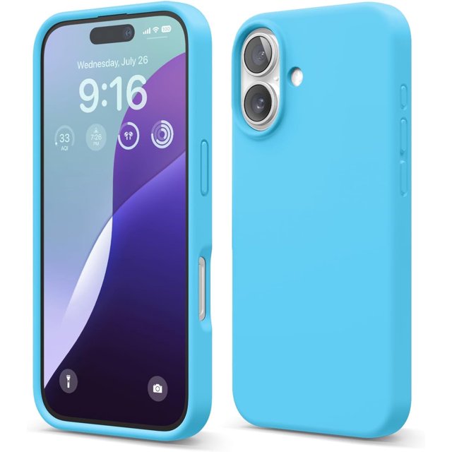 KOMI Compatible with iPhone 16 Pro Max Case, Premium Liquid Silicone Case, Full Body Protective Cover, Shockproof, Slim Phone Case, Anti-Scratch Soft Microfiber Lining, 6.9 inch Ocean Blue