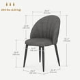 thumbnail image 3 of HOMCOM Dining Chairs Set of 4 Kitchen Chairs with Metal Legs Charcoal Grey, 3 of 10