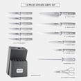thumbnail image 3 of Hecef Kitchen Knife Set of 14 Premium Stainless Steel with Wooden Block, Comfort Grip, 3 of 11