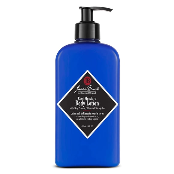 Jack Black Lotion pour le Corps Hydratation Fraîche, 16 Fl Oz – Protéine de Soya, Vitamine E et Jojoba – Parfum Propre et Frais, Lotion pour le Corps pour Peau Sèche, Hydratant pour le Corps, Crème pour le Corps pour Hommes &