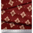thumbnail image 2 of Soimoi Polyester Crepe Fabric Floral Block Print Fabric by The Yard 52 Inch Wide, 2 of 5