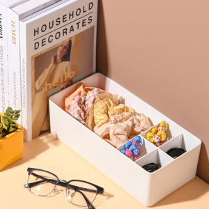 ZZkhGO Organisateur de bureau multifonctionnel Tiroir, Boîte d'organisateur de bureau en plastique pour la papeterie Cosmétiques Bijoux, Organisateur bureau étudiant avec compartiments réglables Base non glissante