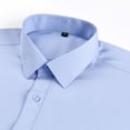 thumbnail image 4 of RXIRUCGD Chemise Cardigan pour Homme à Col Rabattu Uni, Haut de Bureau à Boutons, Bleu Pâle, Taille : S, 4 of 8