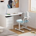 thumbnail image 4 of Costway Kids Desk Chair with Double Back Support Adjustable Height Upholstered Computer Chair Blue, 4 of 10