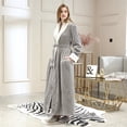 thumbnail image 2 of XZNGL Pyjama en Molleton pour Femmes, Peignoir Épais en Molleton Corail à Empiècements pour Femmes, Robe de Chambre, Pyjama, Tenue de Nuit, avec Poche, Long Peignoir pour Femmes, 2 of 9
