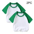 thumbnail image 2 of vdgthytj 2 Pack Kids Summer Raglan T-Shirts Girls Boys Color Block Crewneck Short Sleeve Casual Basic Tops Tees, 2 of 5