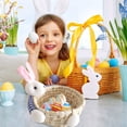 thumbnail image 2 of Uscallm 2Pcs Easter Bunny Basket Hand-Woven Straw Storage Basket for Easter Decorations, Home Decor Crafts, Spring Table Centerpiece, Easter Egg Holder, Easter Party Favors, 2 of 9