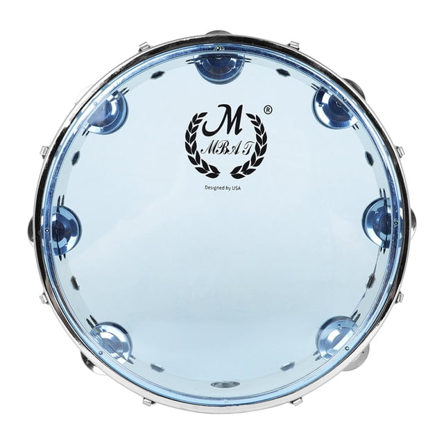 Milaget Musical Tambourine Blowing Bright Crisp Instrument Round Handheld hand drum 10inch Blue