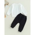 thumbnail image 4 of Honganda Toddler Boys 2Pcs Pants Sets Long Sleeve Letter Print Sweatshirt Tops and Drawstring Pants Sets, 4 of 9