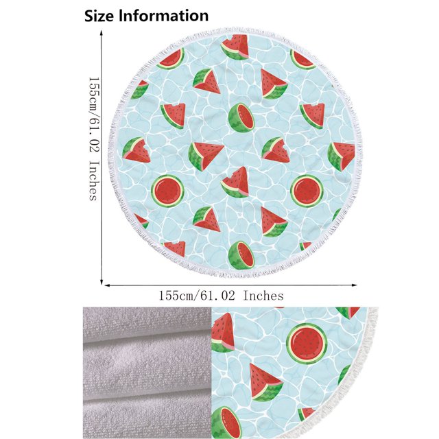Birdeem Serviette de Plage Ronde en Microfibre Imprimée Super Légère Serviette de Bain Colorée Anti-Sable Couverture de Plage Tapis de Plage Serviette Multi-Usage pour Voyage Piscine
