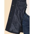 thumbnail image 5 of INSPIRE CHIC Women's Peter Pan Collar Single Breasted Mid Length Overcoat Dark Blue M, 5 of 5